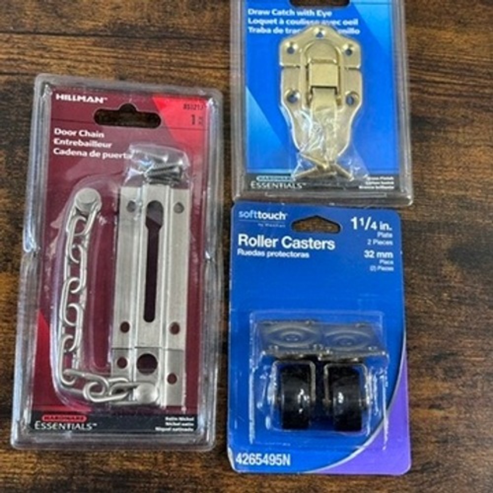 Hardware Lot Hillman Door Chain Draw Catch SoftTouch Roller Casters DIY Repair